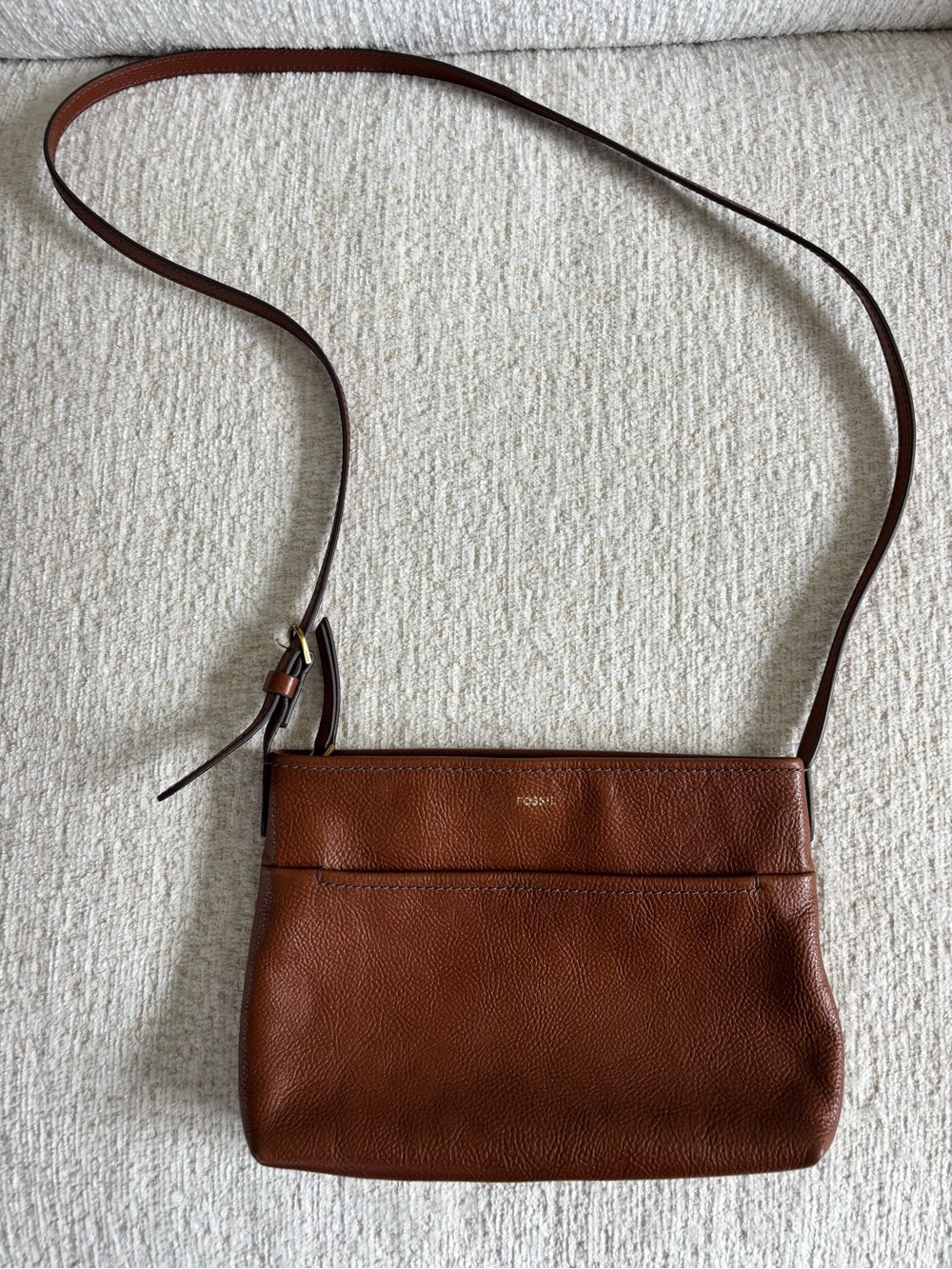 Fossil Phoebe Pebbled Leather Crossbody Brown